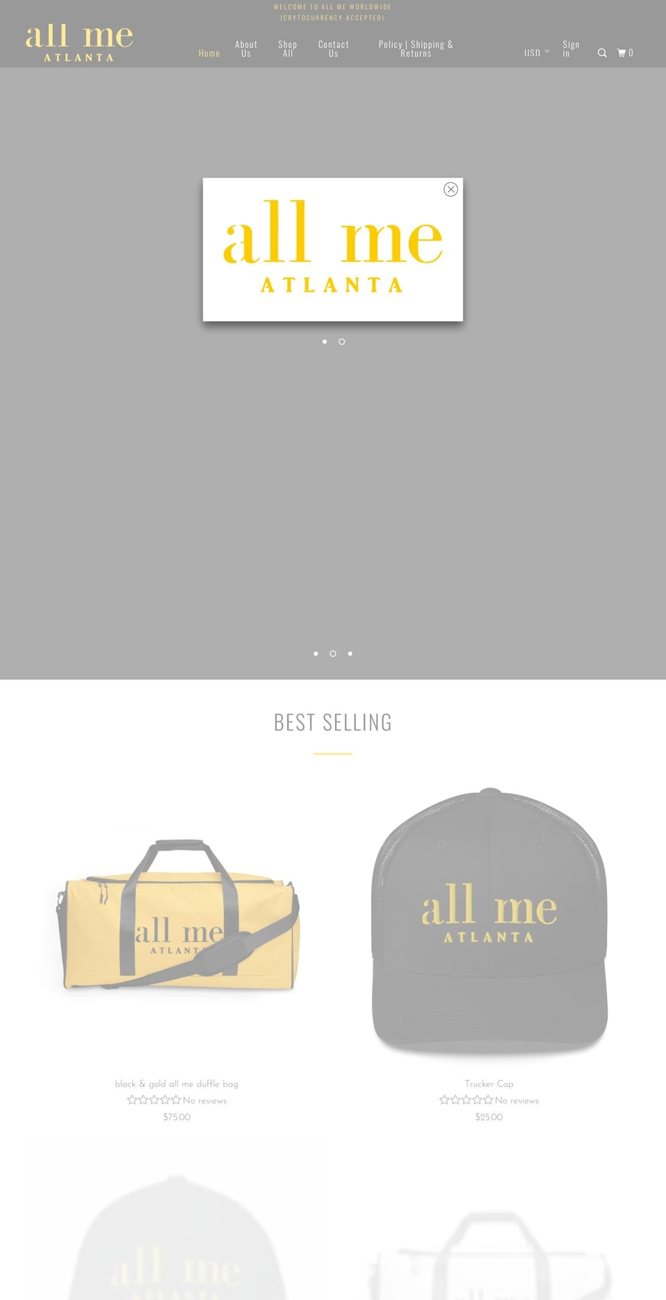 allmeworldwide.com shopify website screenshot