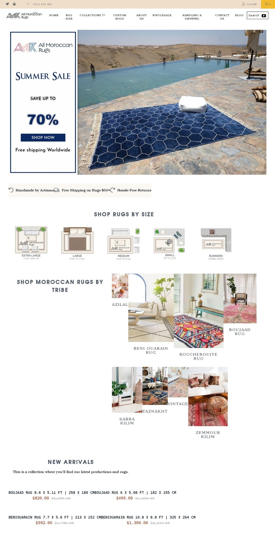 allmoroccanrugs.com shopify website screenshot