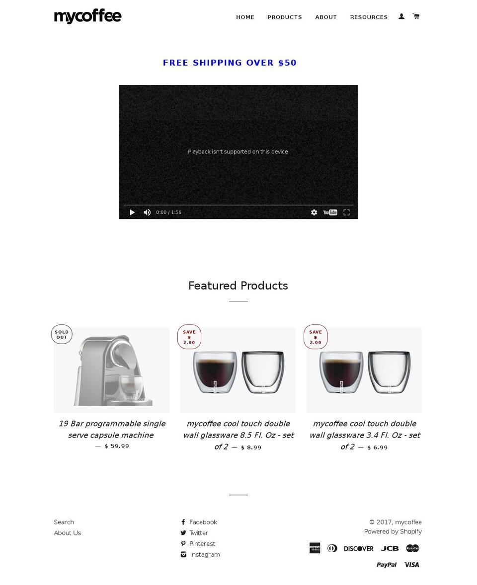 allmycoffee.com shopify website screenshot
