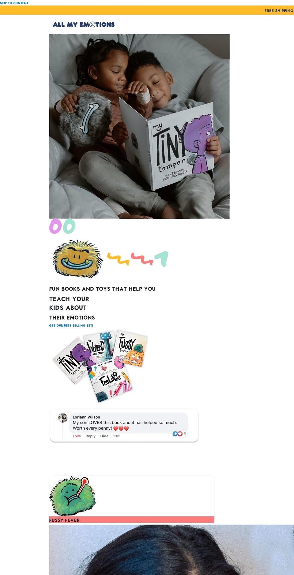 allmyemotions.com shopify website screenshot