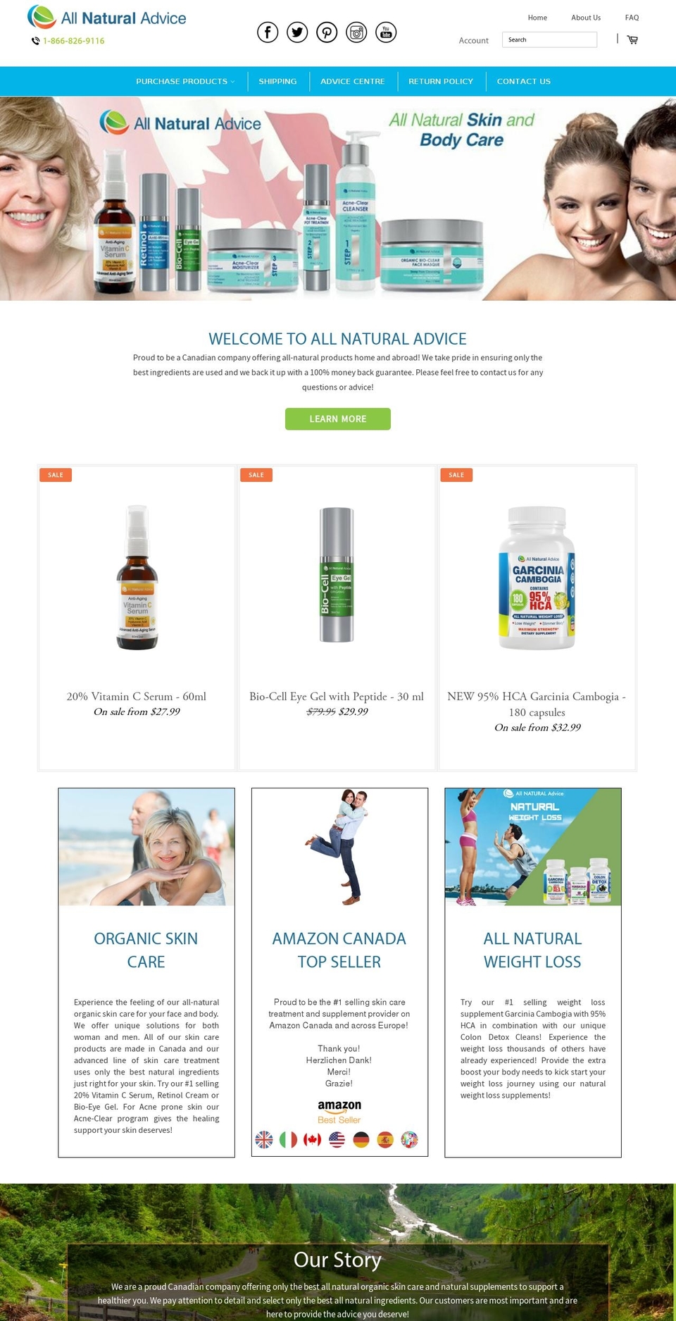 allnaturaladvice.com shopify website screenshot