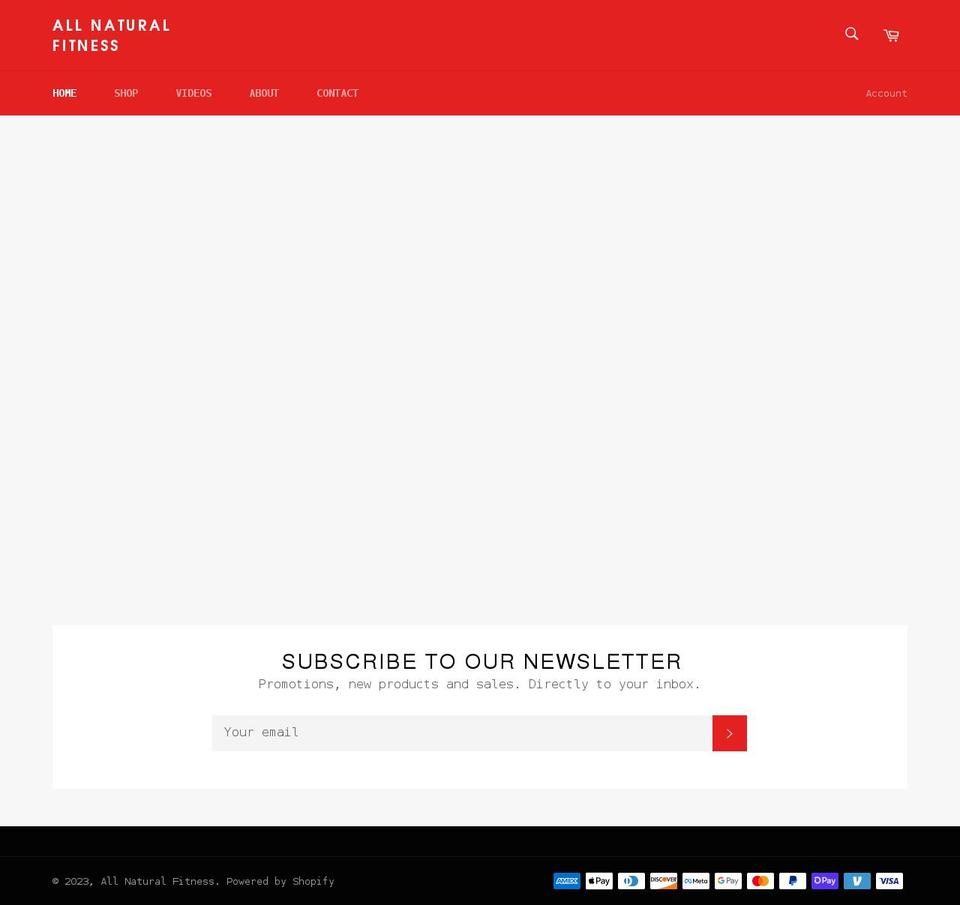 allnaturalfitness.org shopify website screenshot