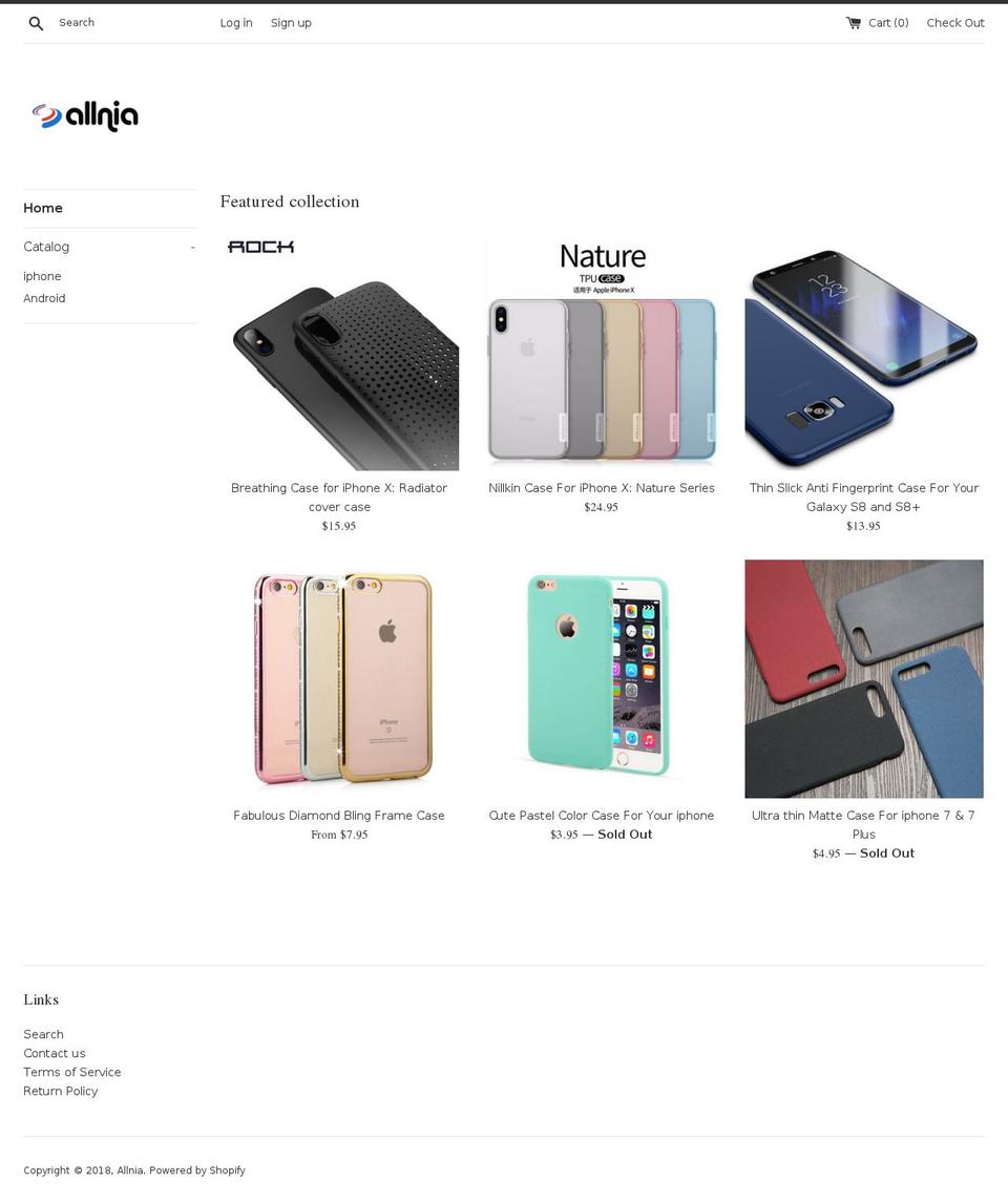 allnia.com — Shopify storefront screenshot