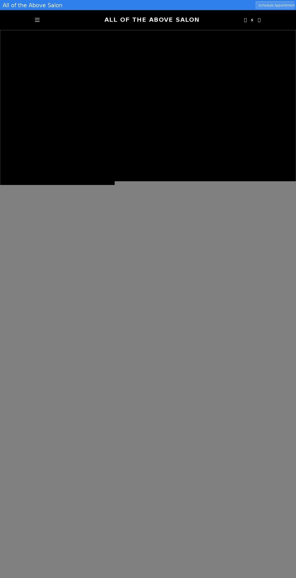 alloftheabovesalon.com shopify website screenshot