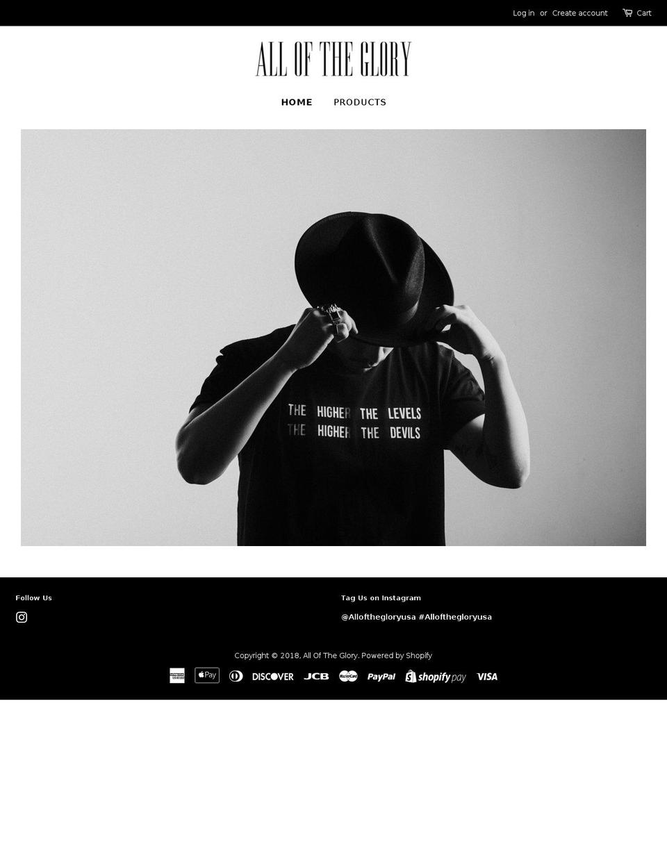 alloftheglory.com — Shopify storefront screenshot