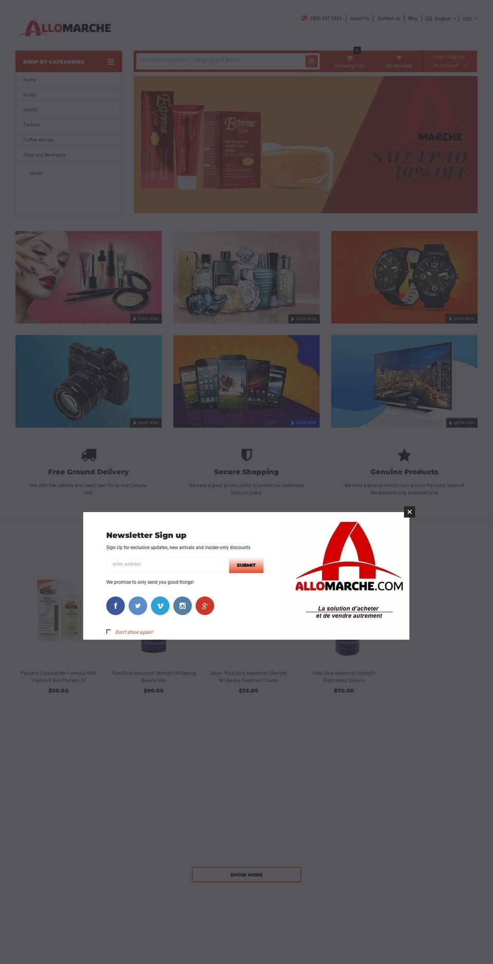 allomarche.com shopify website screenshot