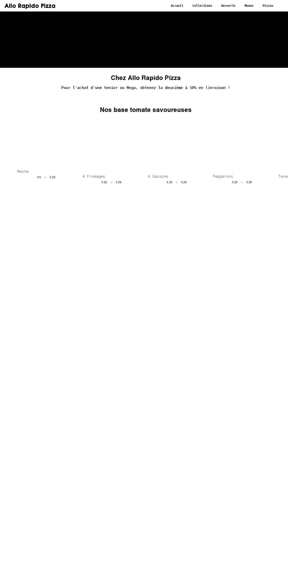 allorapidopizza.com shopify website screenshot
