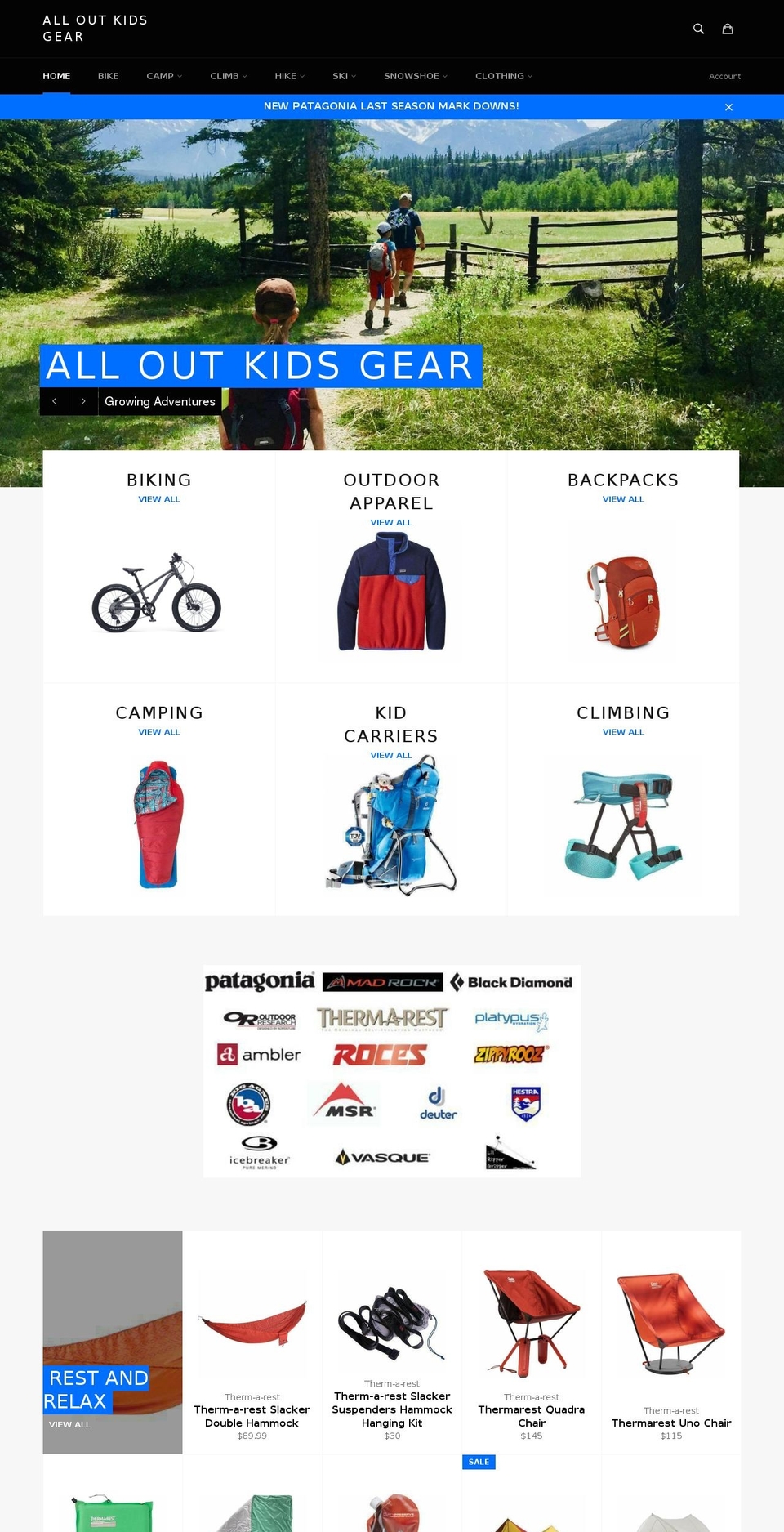 alloutkidsgear.com — Shopify storefront screenshot