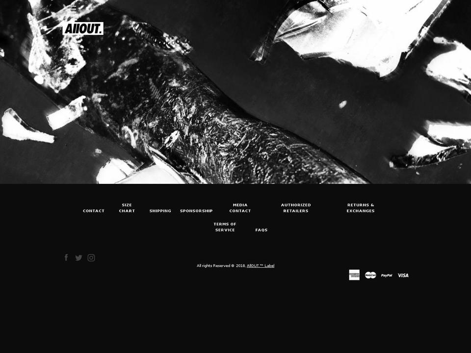 alloutlabel.com — Shopify storefront screenshot