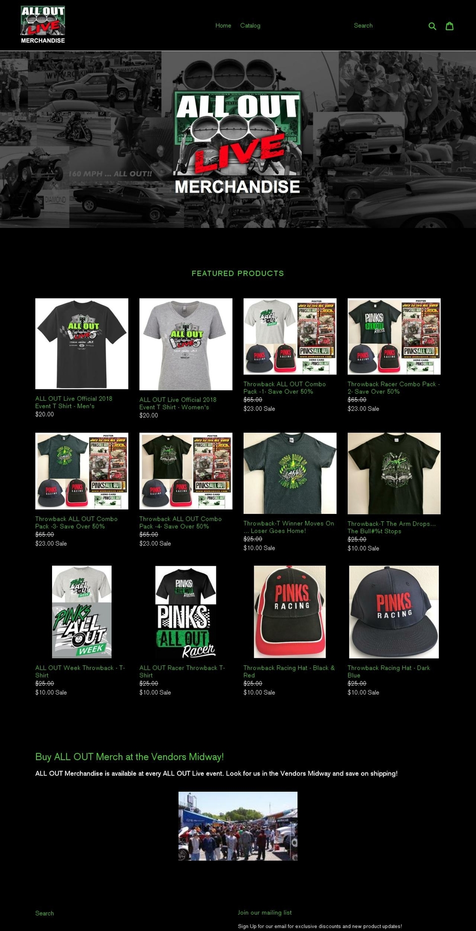alloutmerch.com — Shopify storefront screenshot