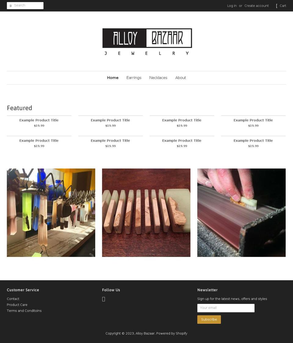 alloybazaar.com shopify website screenshot