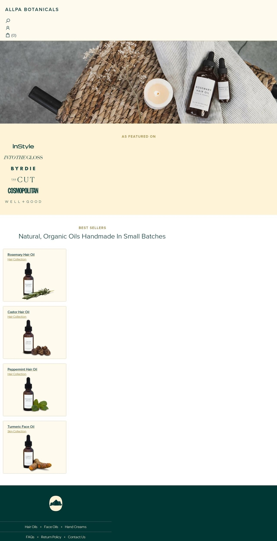 allpabotanicals.com — Shopify storefront screenshot