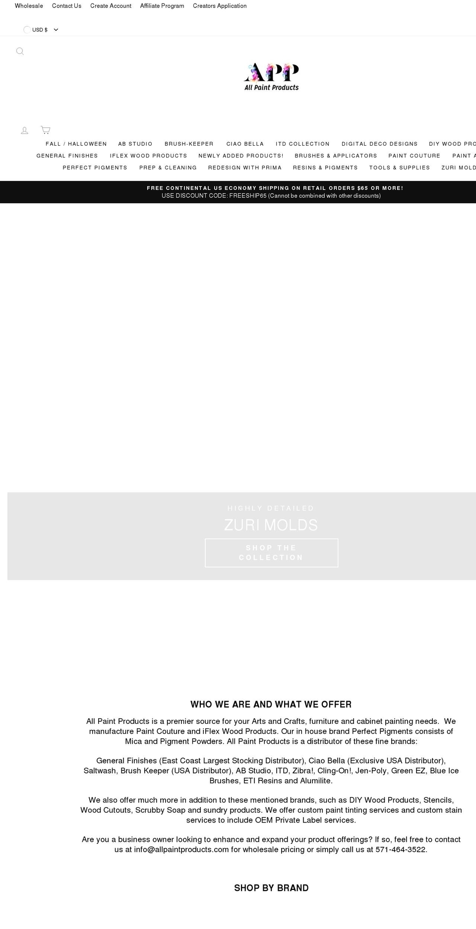 allpaintproducts.com shopify website screenshot