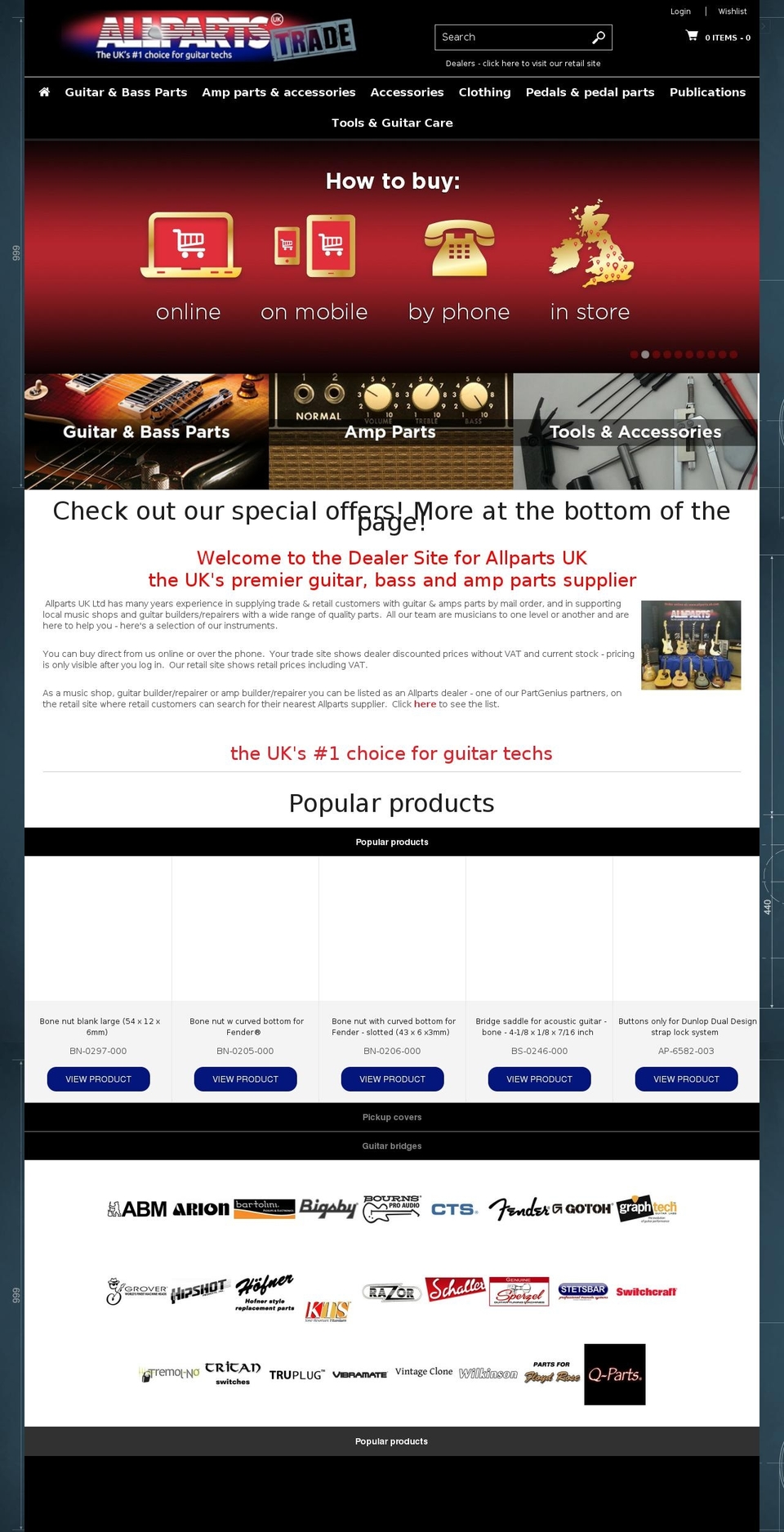 allpartsuktrade.com shopify website screenshot