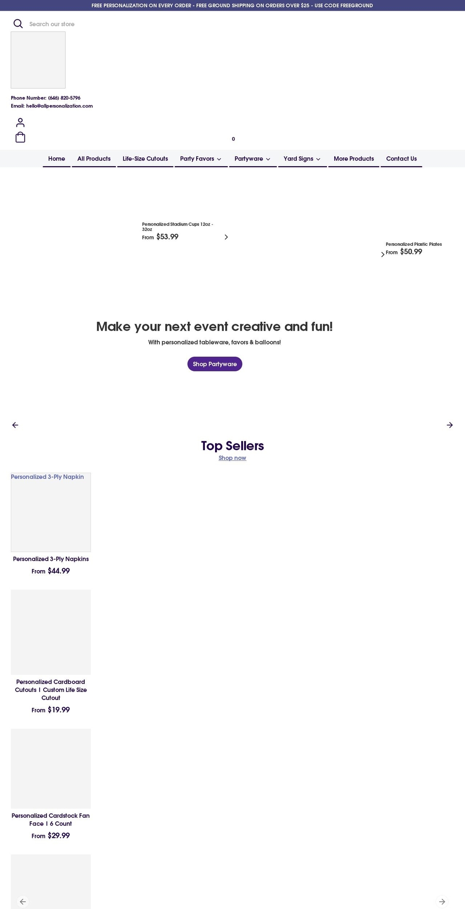 allpersonalization.com shopify website screenshot