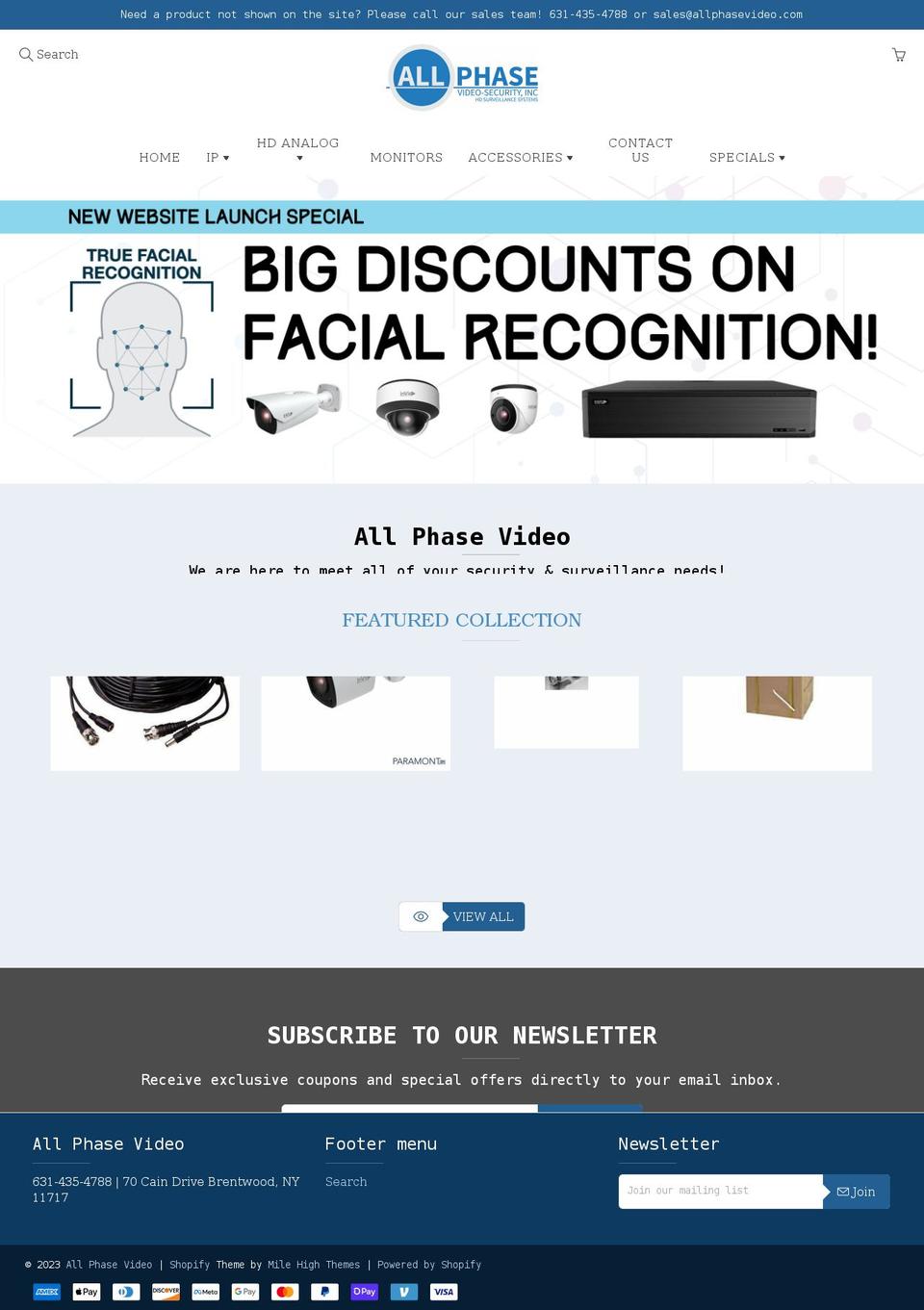 allphasevideo.com shopify website screenshot