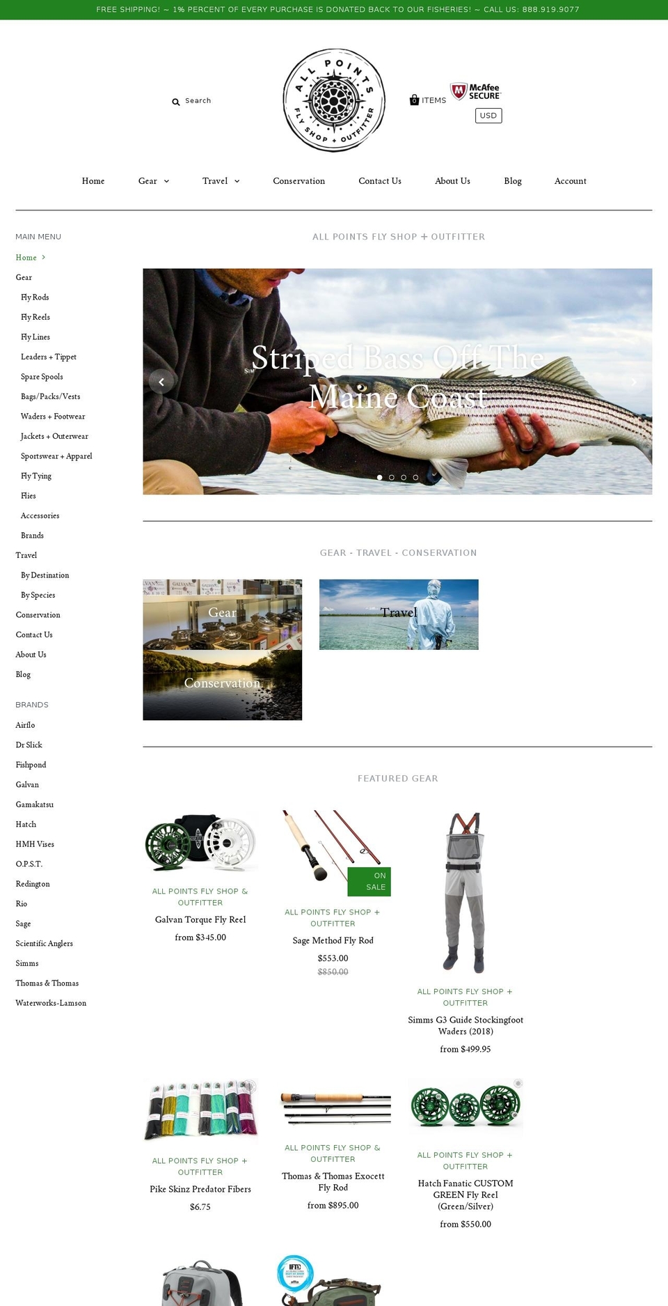 allpointsflyfishing.com shopify website screenshot