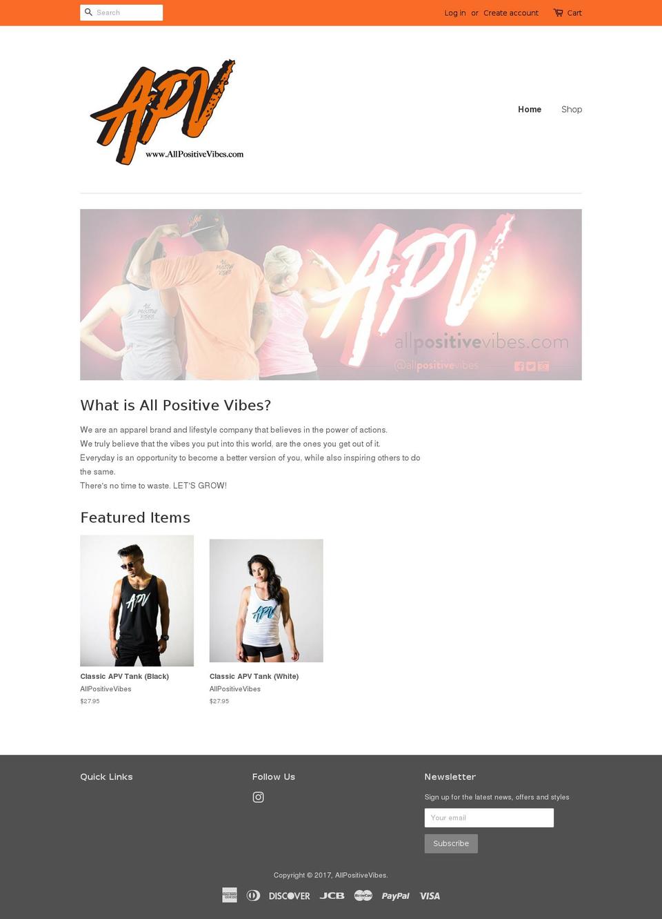 allpositivevibes.com shopify website screenshot