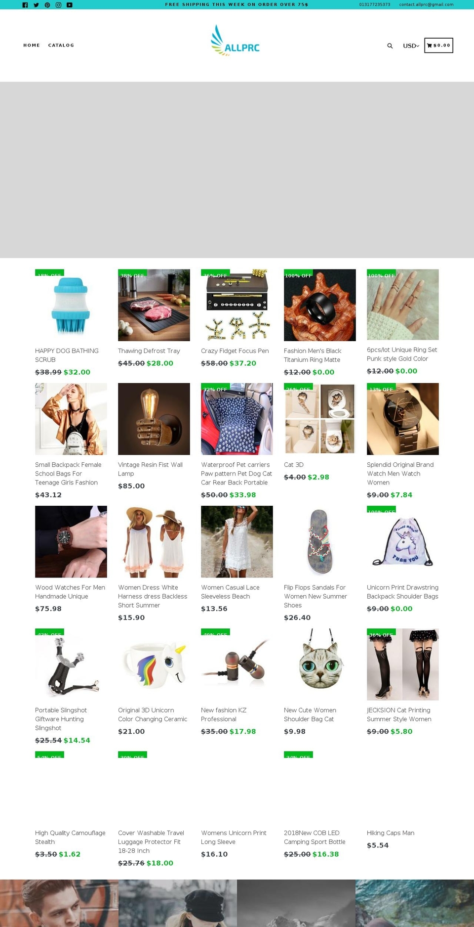 allprc.com shopify website screenshot