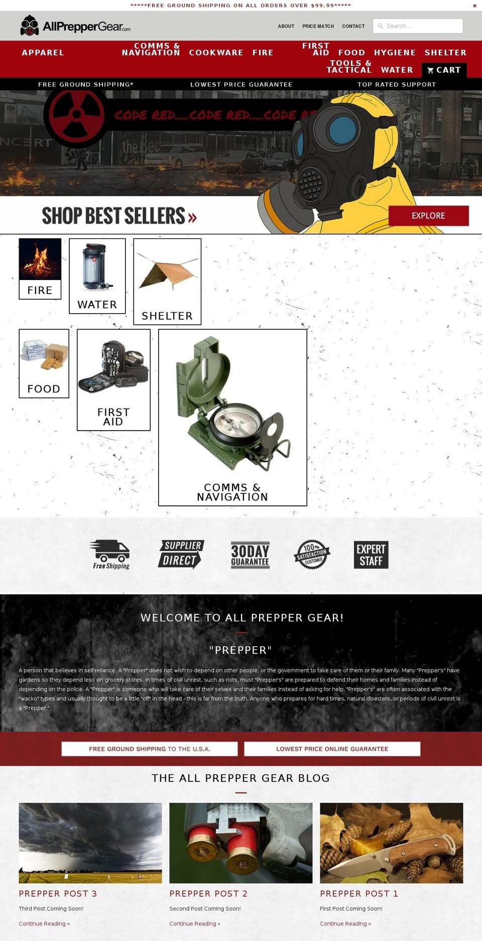 DSL-Theme Shopify theme site example allpreppergear.com