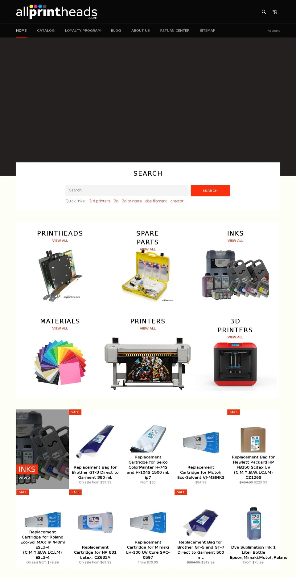 allprintheads.com shopify website screenshot