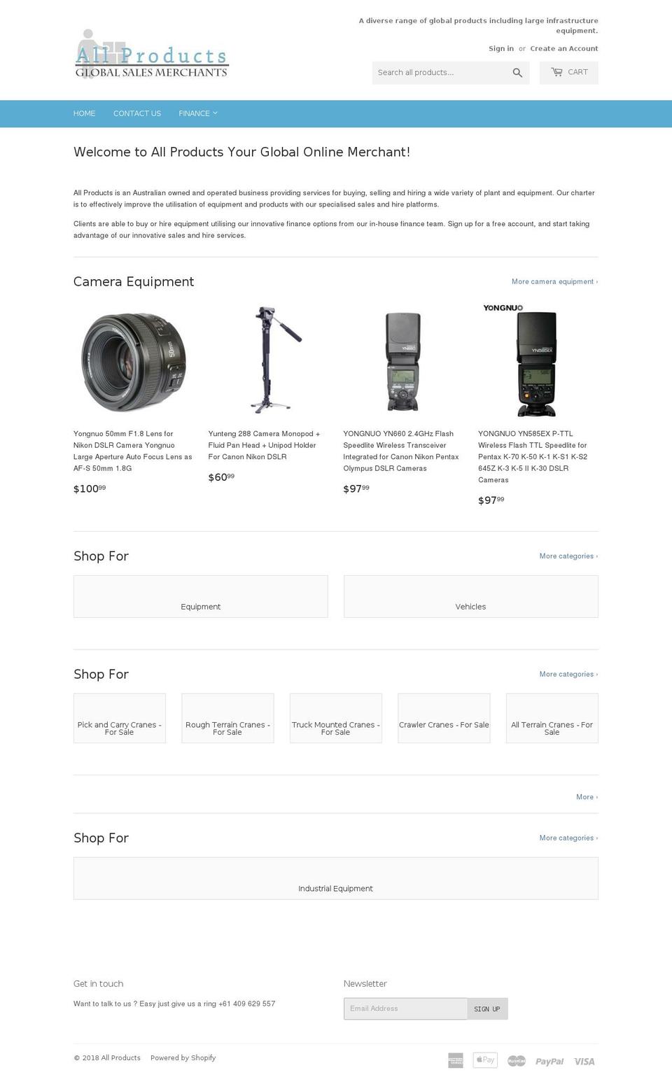 allproducts.com.au shopify website screenshot