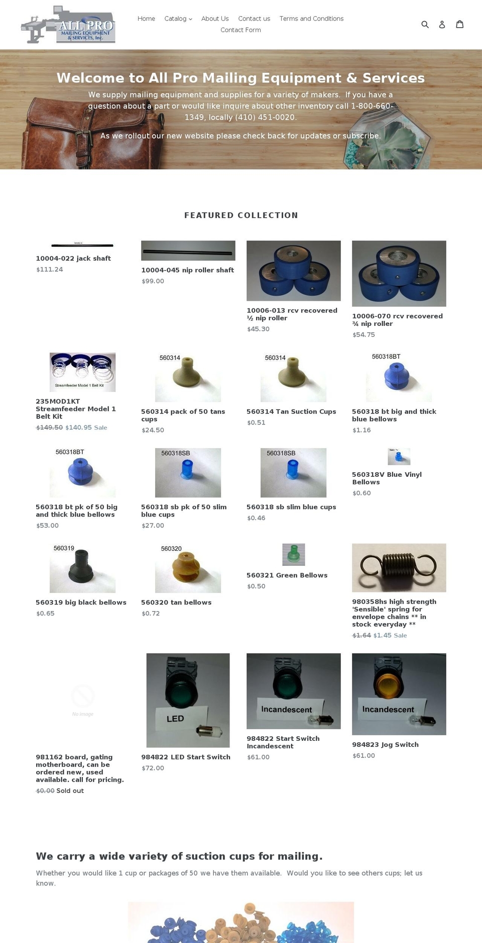 allpromailingequipment.net shopify website screenshot