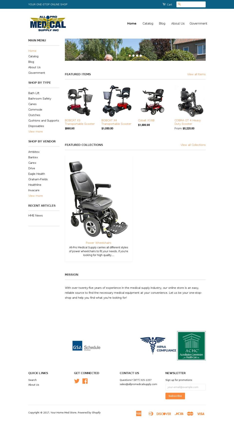 allpromedicalsupply.com shopify website screenshot