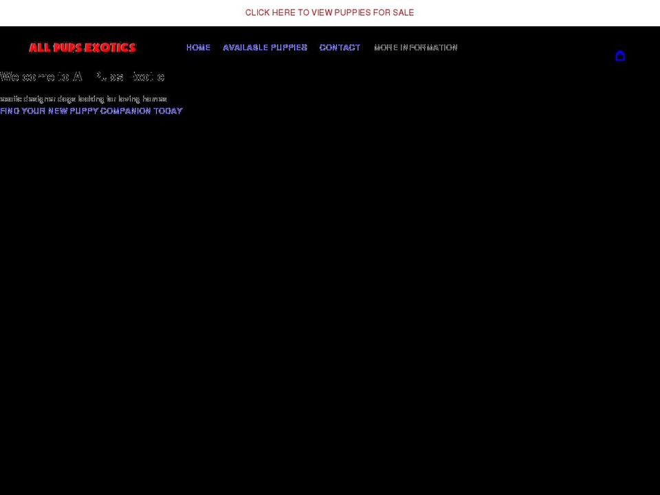 allpupsexotics.com shopify website screenshot