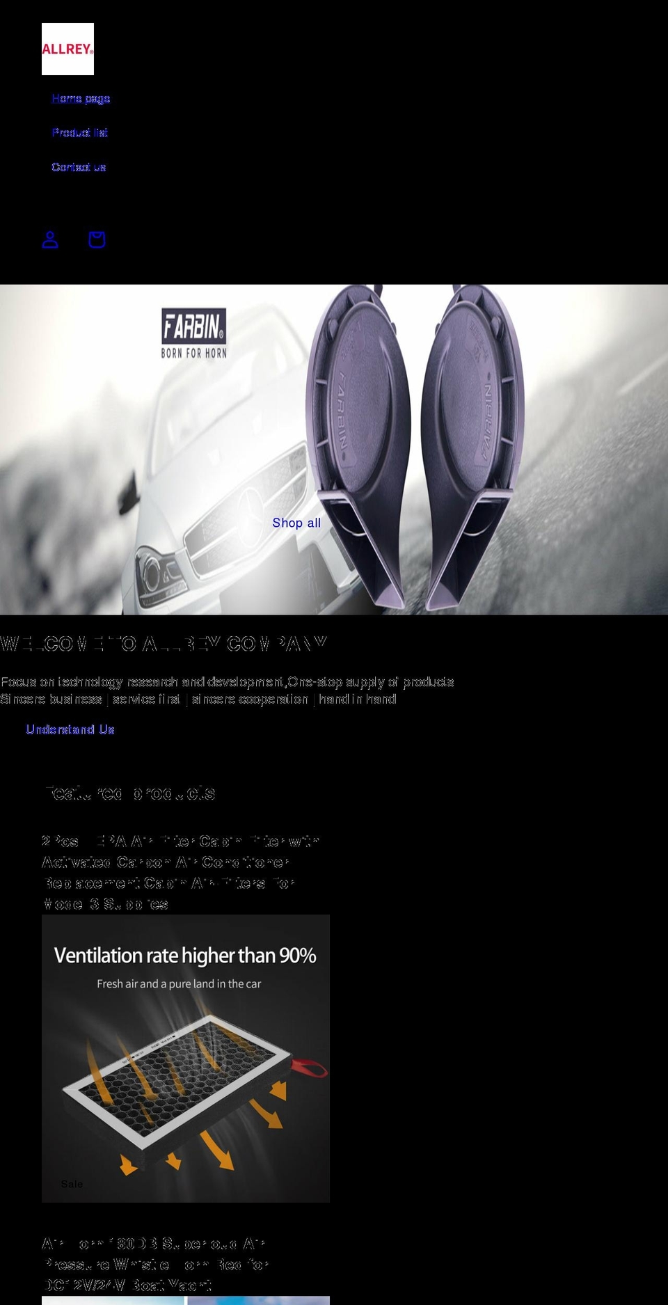allrey.com shopify website screenshot