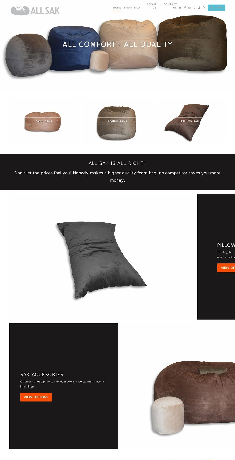 allsak.com — Shopify storefront screenshot