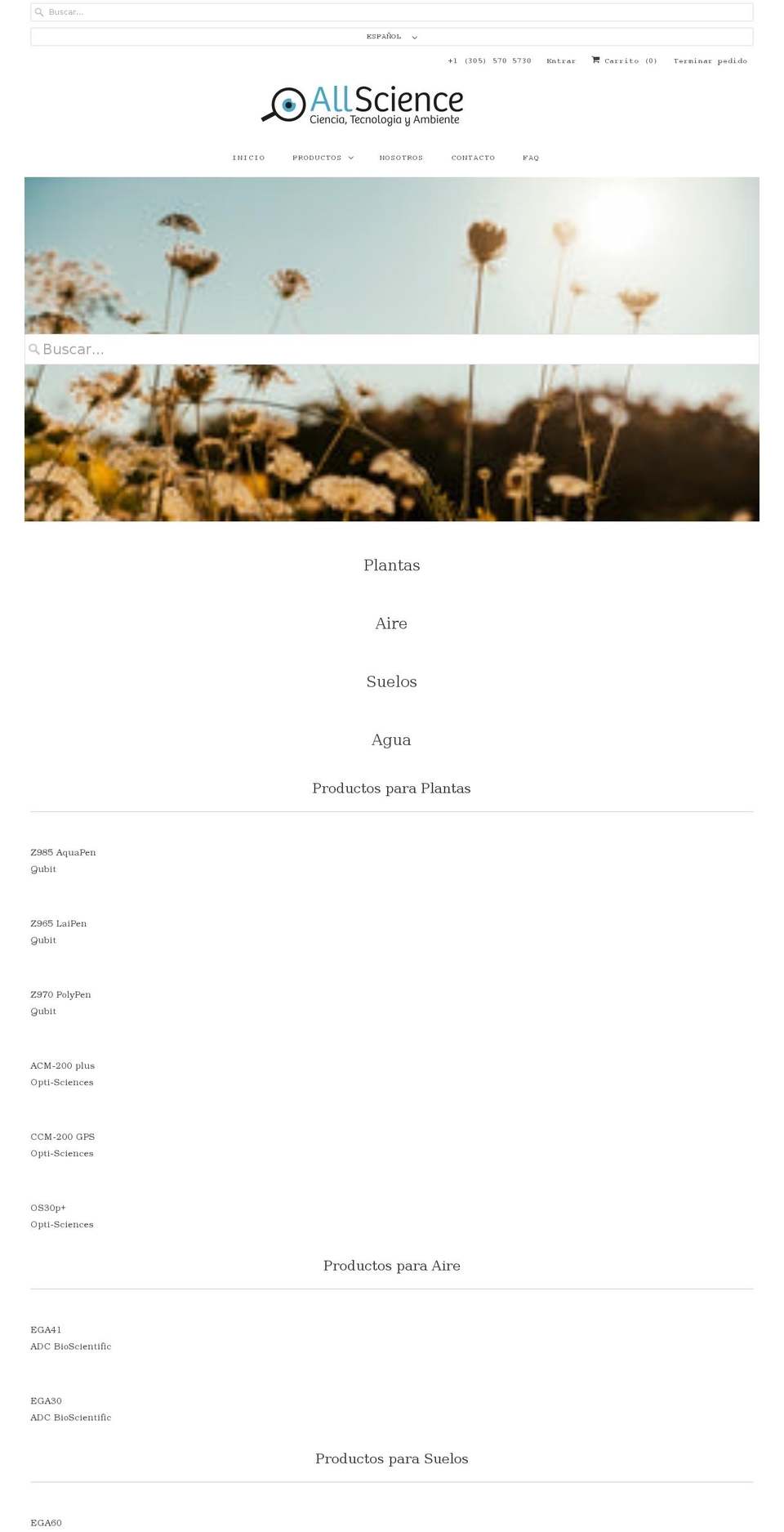 allscience-eco.com shopify website screenshot