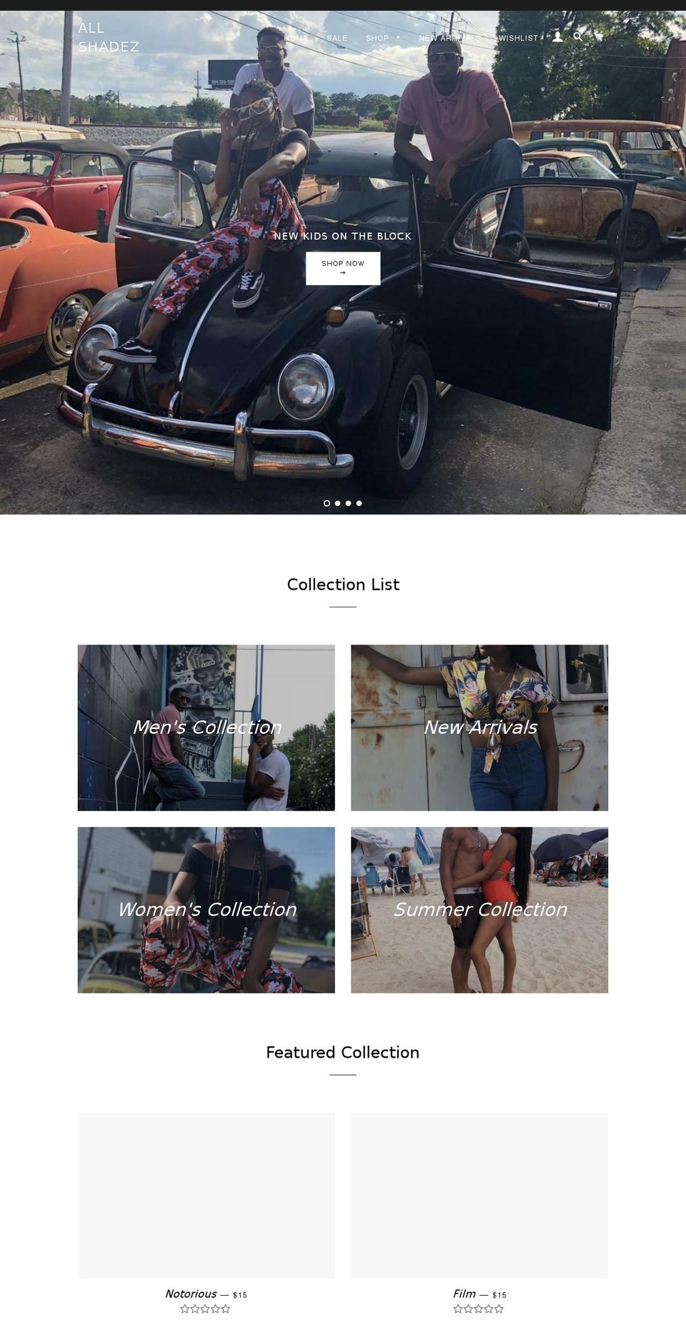 allshadezeyewear.com — Shopify storefront screenshot