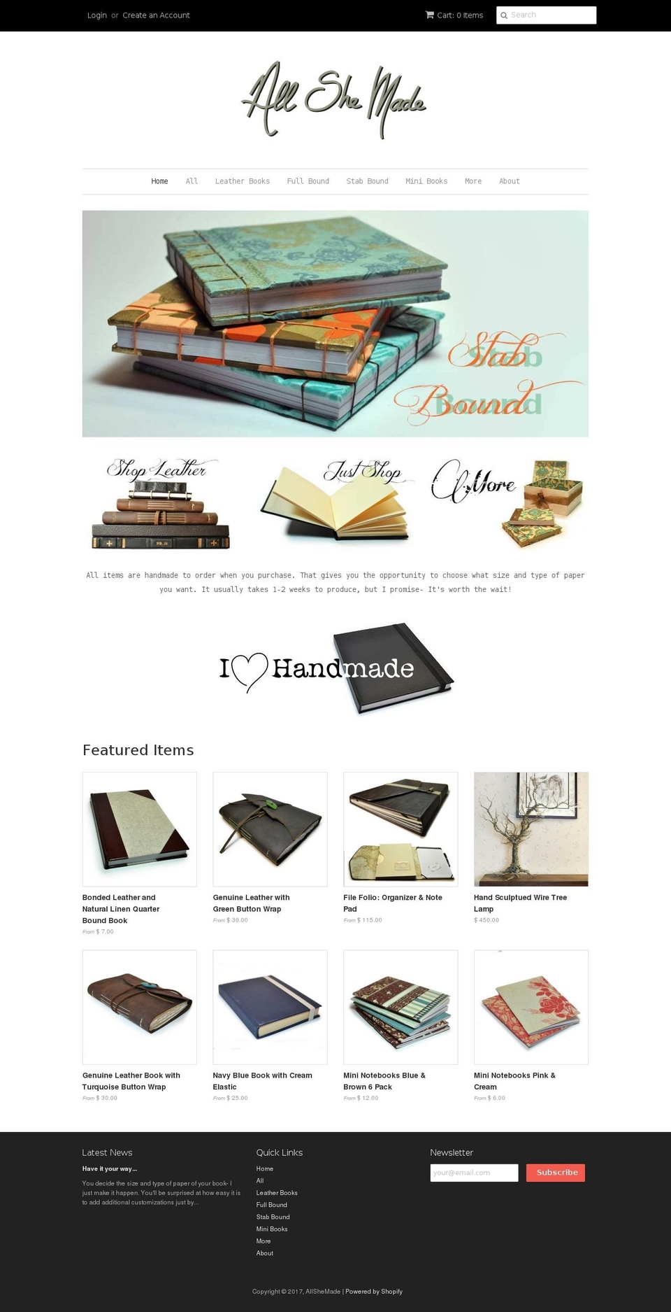 allshemade.com shopify website screenshot