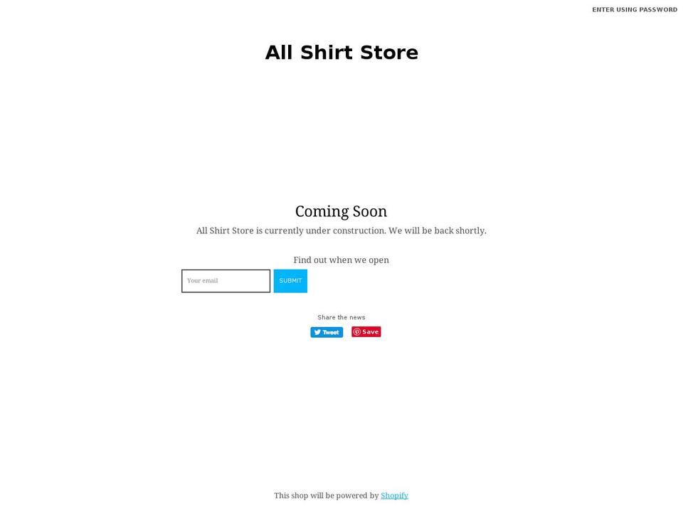 allshirtstore.com — Shopify storefront screenshot