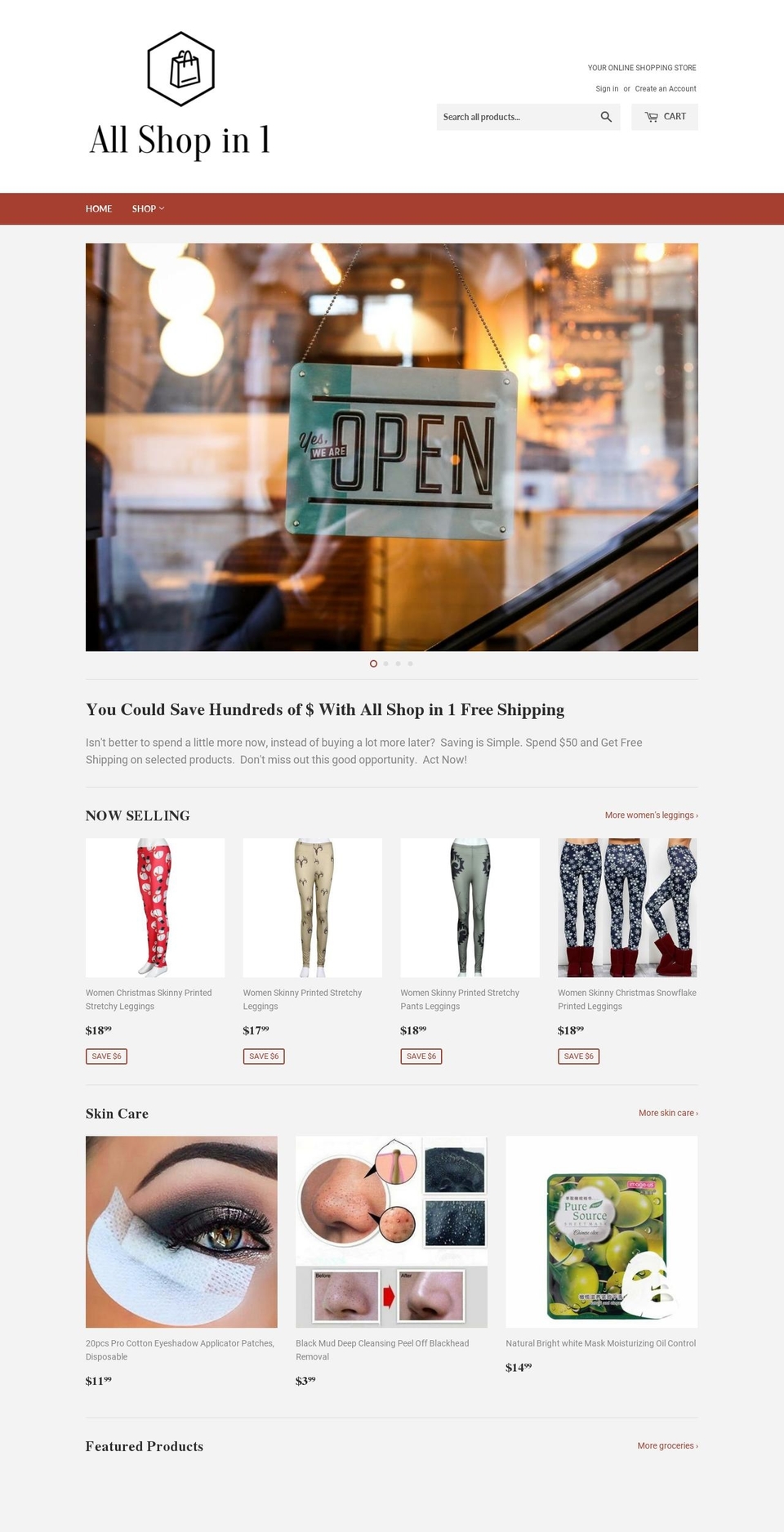 allshopin1.com — Shopify storefront screenshot