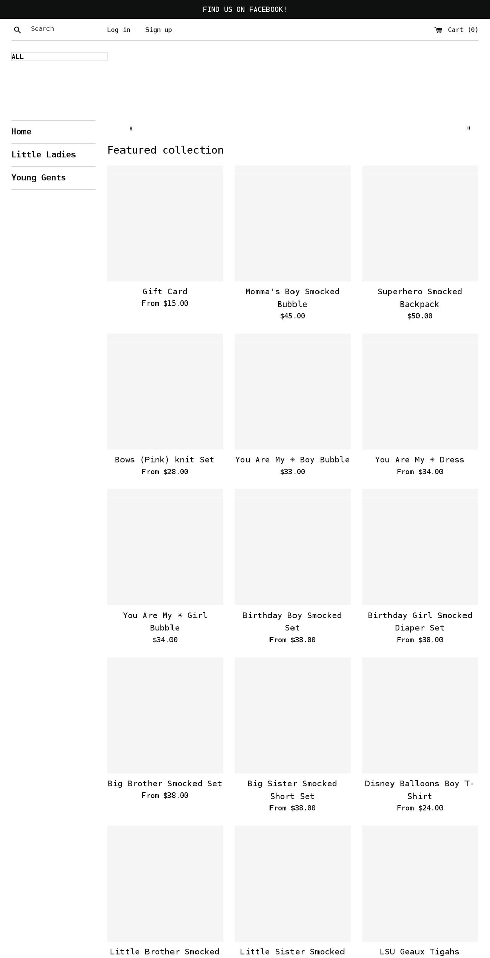 allsmockedboutique.com shopify website screenshot