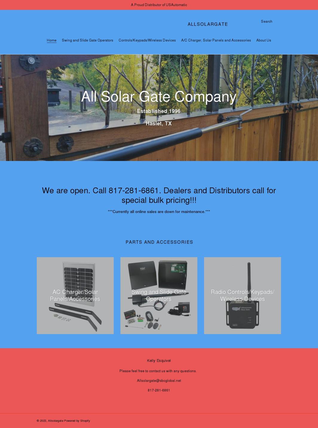allsolargate.com shopify website screenshot