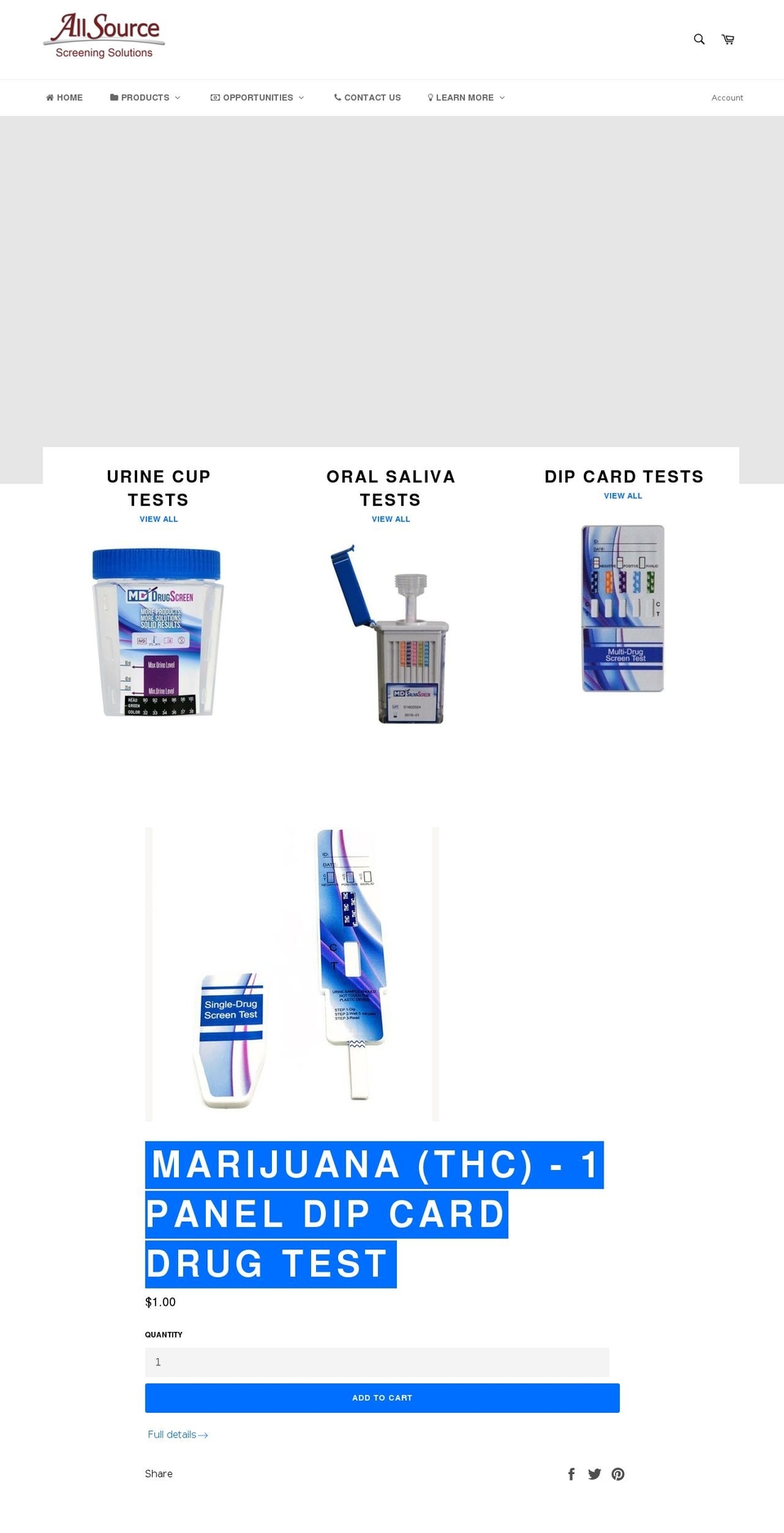 allsourcescreening.com shopify website screenshot