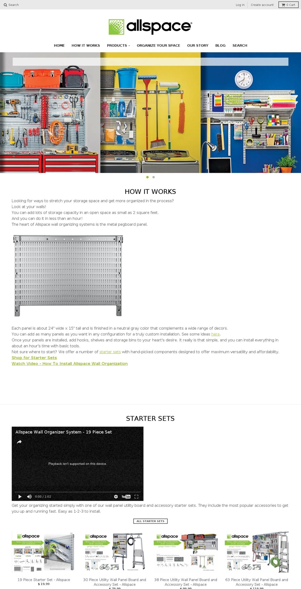allspacehome.com shopify website screenshot