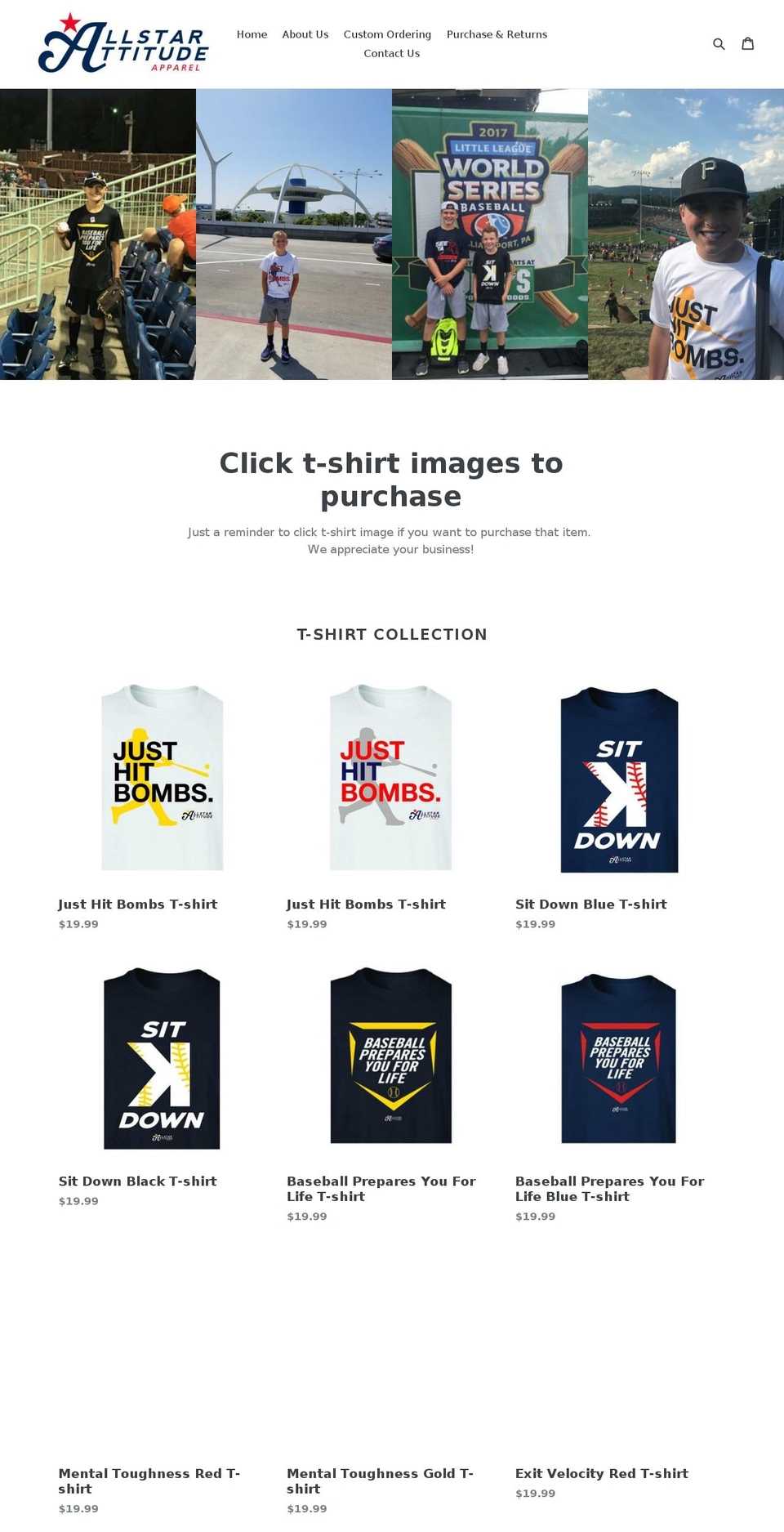 allstarattitude.com — Shopify storefront screenshot