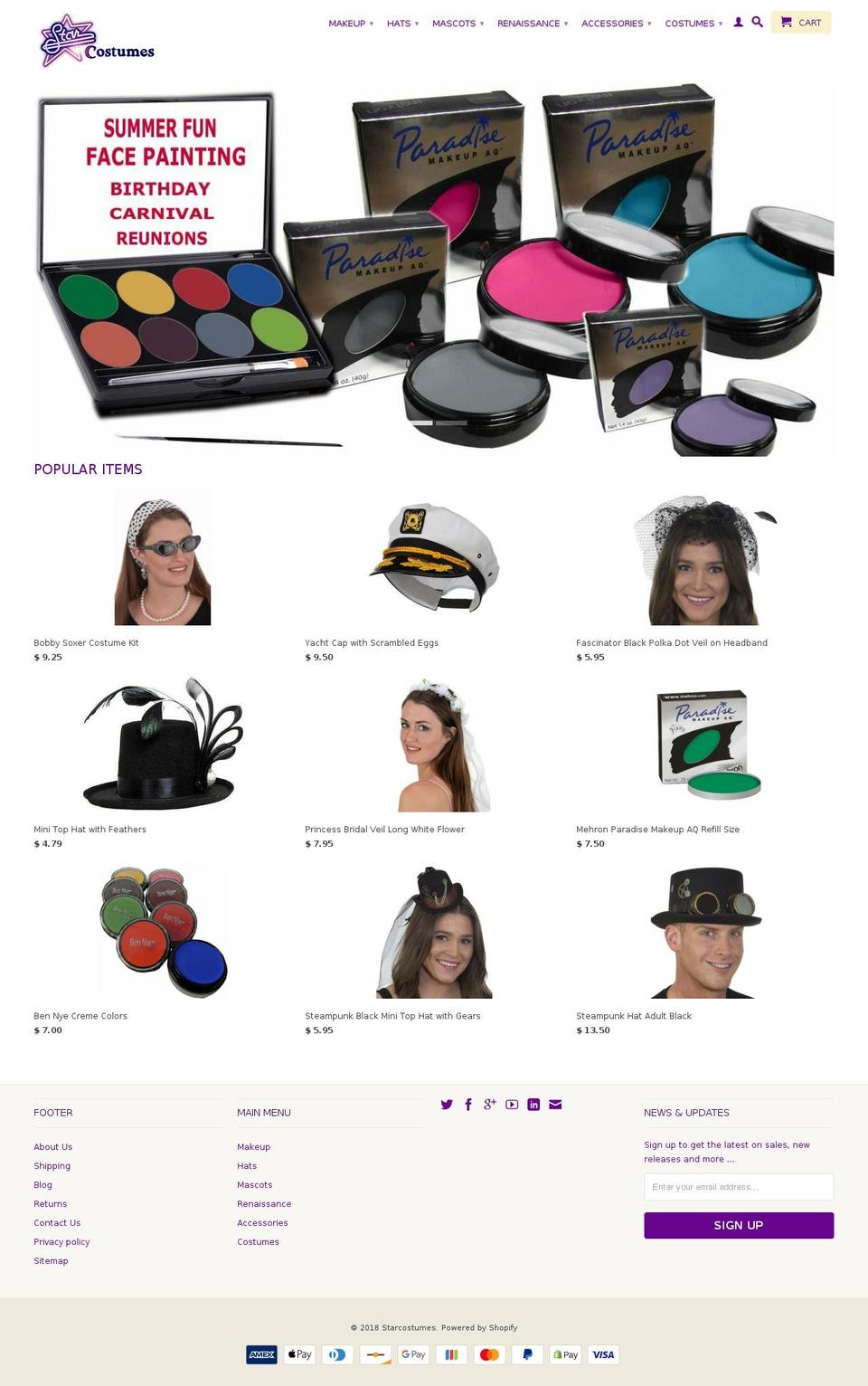 allstarcostumes.com — Shopify storefront screenshot