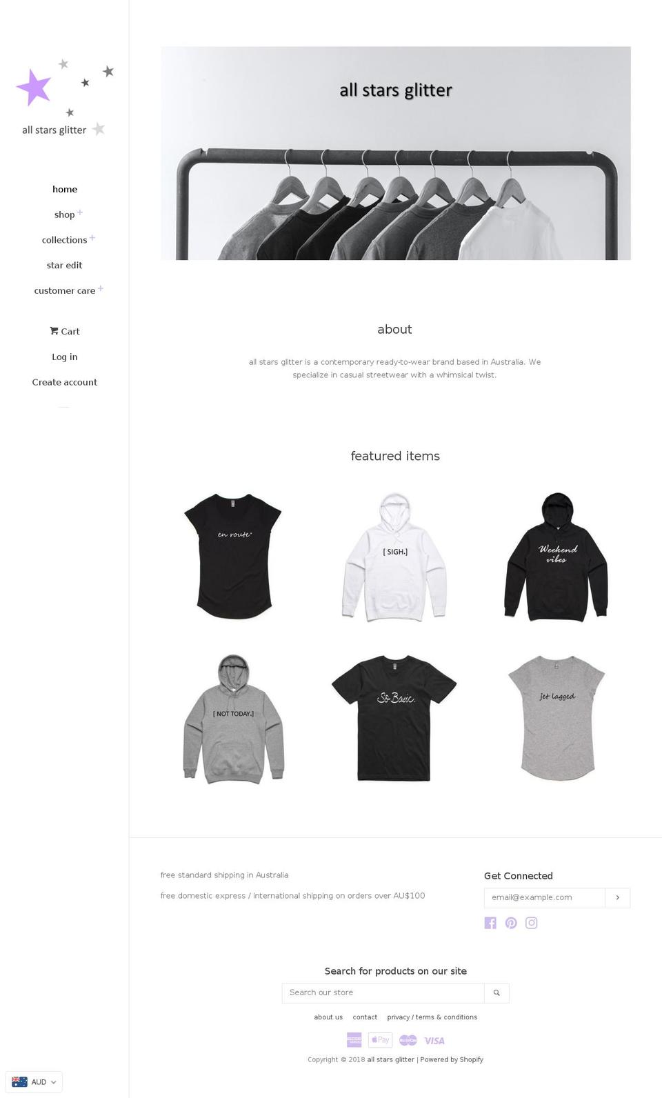 allstarsglitter.com — Shopify storefront screenshot