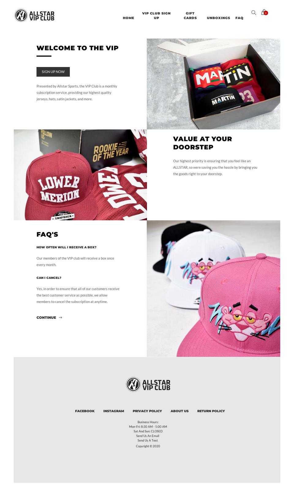 allstarvipclub.com shopify website screenshot