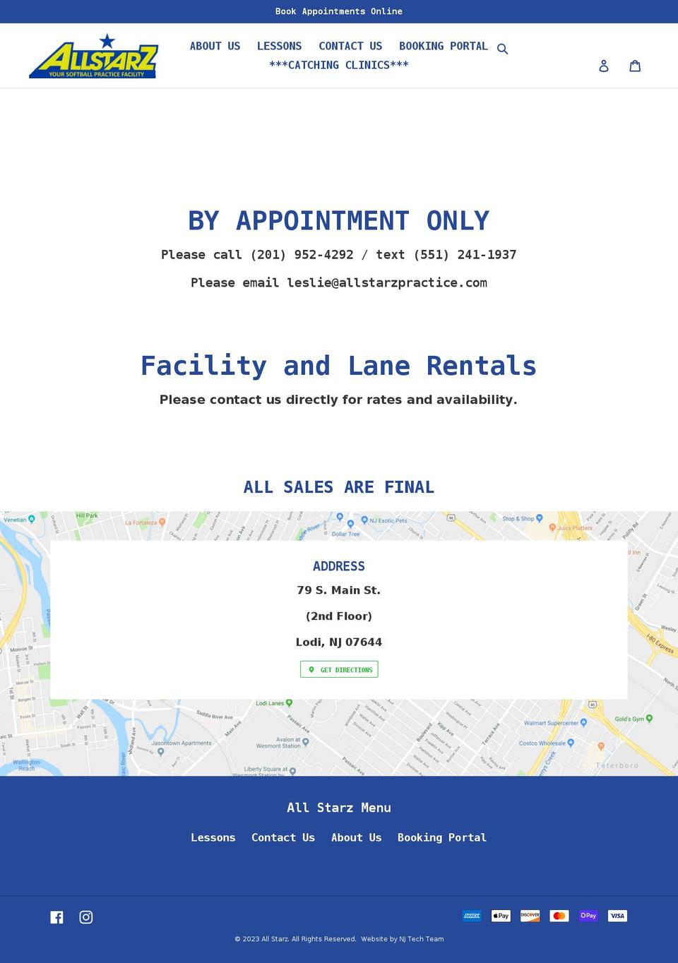 allstarzpractice.com shopify website screenshot
