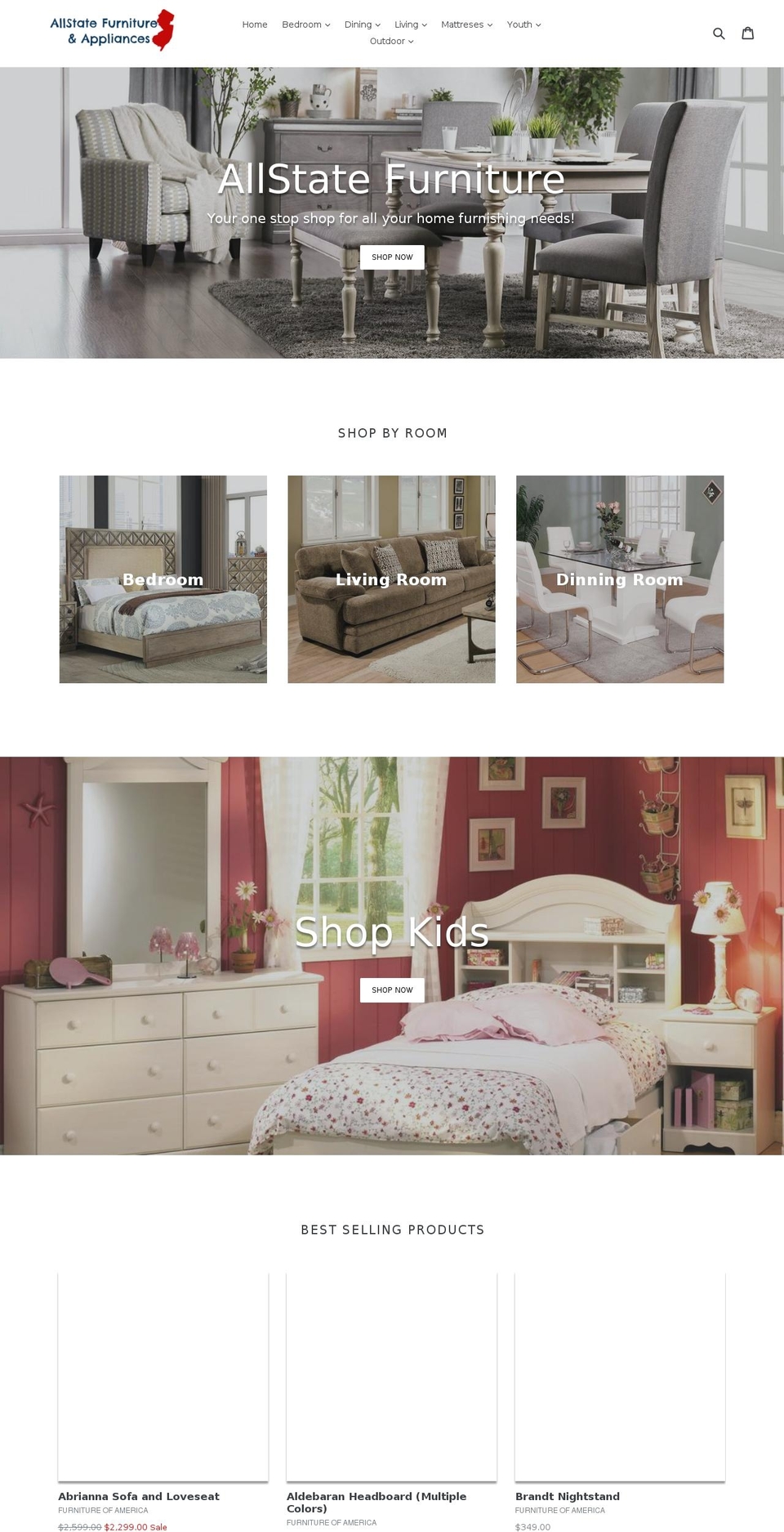 allstatefurniturenj.com — Shopify storefront screenshot