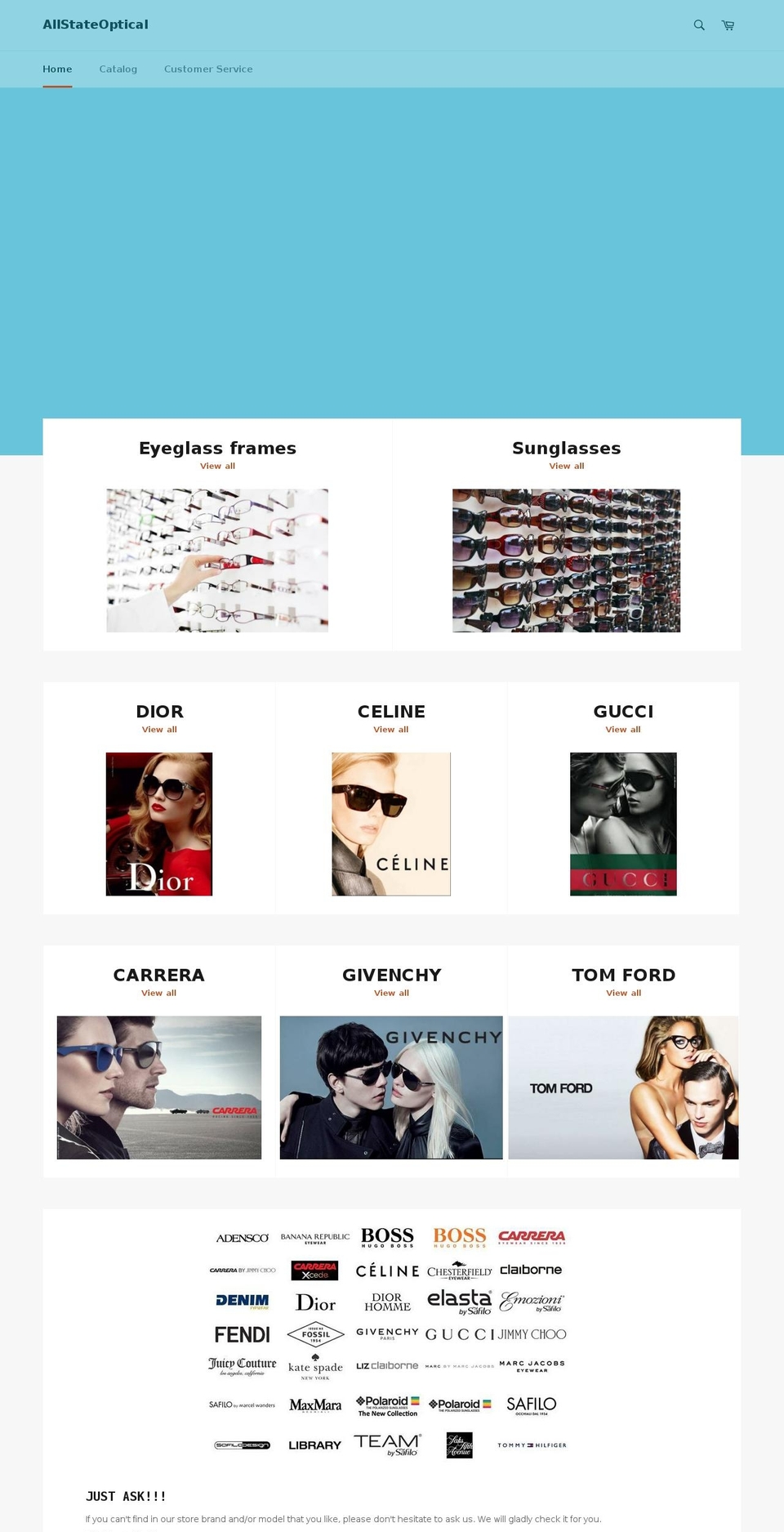 allstateoptical.com shopify website screenshot