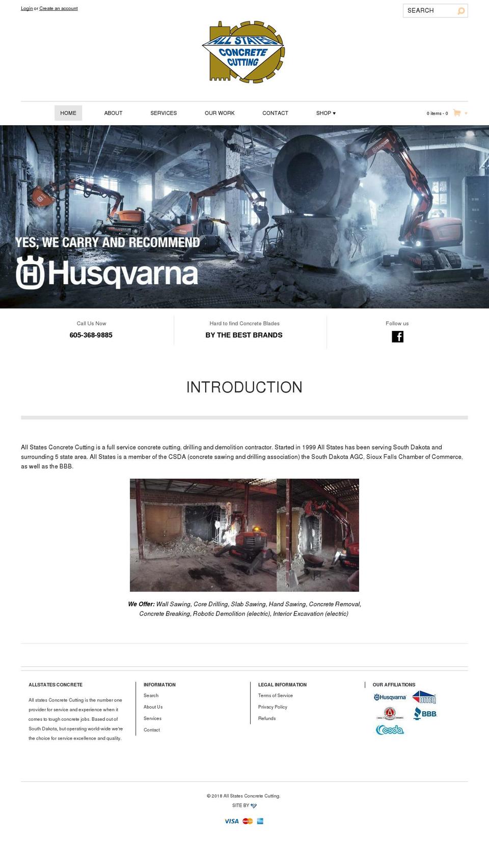 wineyard-r Shopify theme site example allstatesconcretecutting.com