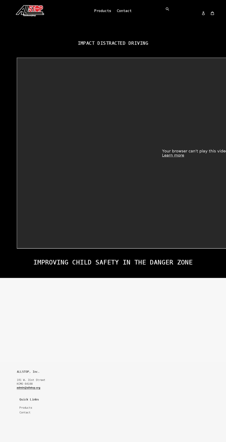 allstop.org shopify website screenshot