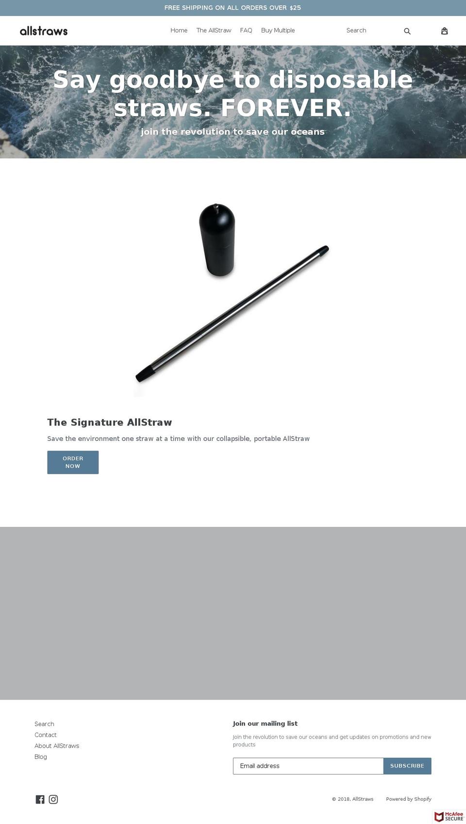allstraws.com — Shopify storefront screenshot